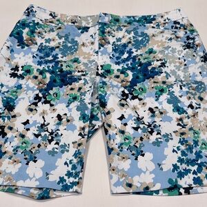 Coldwater Creek Floral Watercolor Women’s Cotton Sateen Shorts